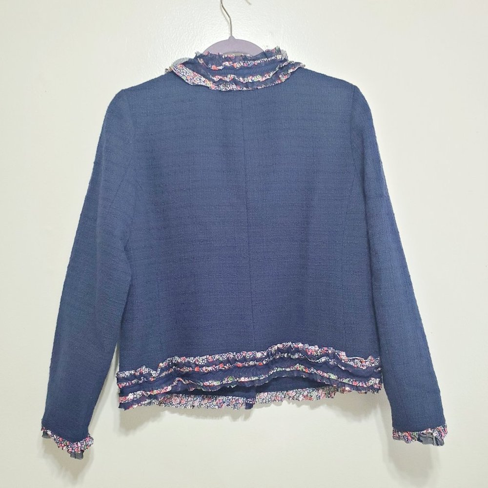 J. Crew Navy Tweed Lady Jacket Liberty Trim 8 NWT - Picture 4 of 13